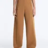 Pantalones de talle alto y pierna ancha con efecto neopreno Pantalones de talle alto y pierna ancha con efecto neopreno