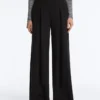 Pantalones largos de pierna ancha con modal Soft Touch y pliegues
