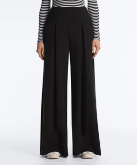 Pantalones largos de pierna ancha con modal Soft Touch y pliegues