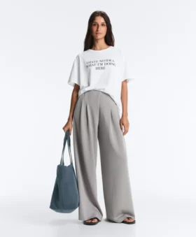 Pantalones largos plisados con modal Soft Touch