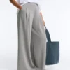 Pantalones largos plisados con modal Soft Touch Pantalones largos plisados con modal Soft Touch