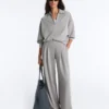 Pantalones largos plisados con modal Soft Touch Pantalones largos plisados con modal Soft Touch