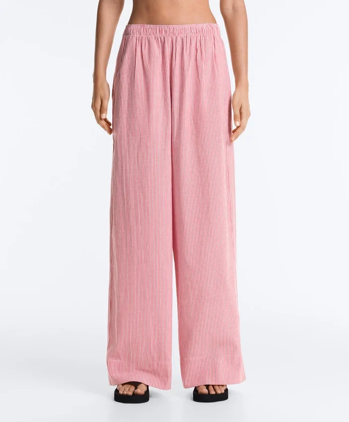 Pantalones rectos a rayas 100 % algodón Pantalones rectos a rayas 100 % algodón