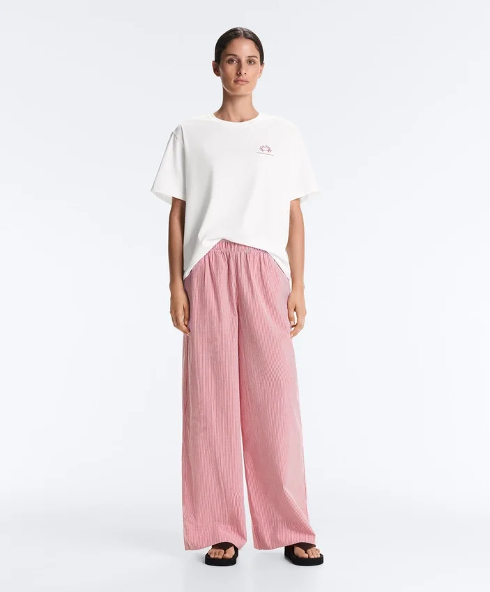 Pantalones rectos a rayas 100 % algodón Pantalones rectos a rayas 100 % algodón