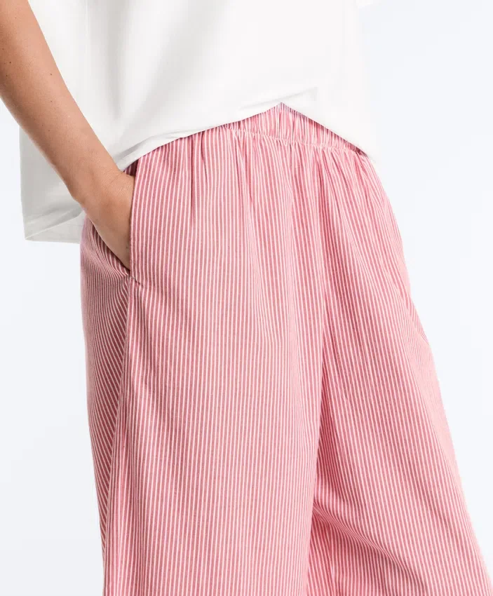 Pantalones rectos a rayas 100 % algodón Pantalones rectos a rayas 100 % algodón