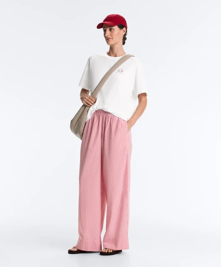 Pantalones rectos a rayas 100 % algodón Pantalones rectos a rayas 100 % algodón