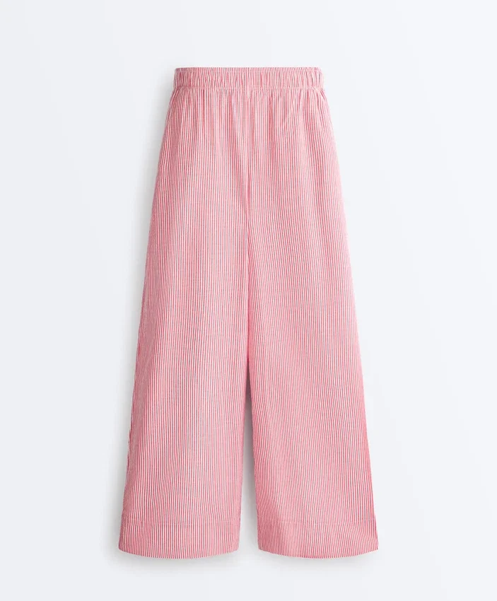 Pantalones rectos a rayas 100 % algodón Pantalones rectos a rayas 100 % algodón