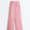 Pantalones rectos a rayas 100 % algodón Pantalones rectos a rayas 100 % algodón
