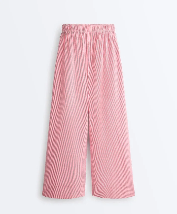 Pantalones rectos a rayas 100 % algodón Pantalones rectos a rayas 100 % algodón