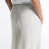 Pantalones rectos de algodón jaspeado Pantalones rectos de algodón jaspeado