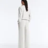 Pantalones rectos de algodón jaspeado Pantalones rectos de algodón jaspeado