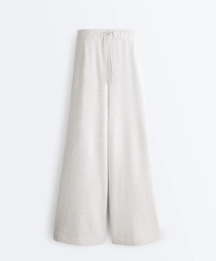 Pantalones rectos de algodón jaspeado Pantalones rectos de algodón jaspeado