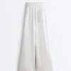 Pantalones rectos de algodón jaspeado Pantalones rectos de algodón jaspeado