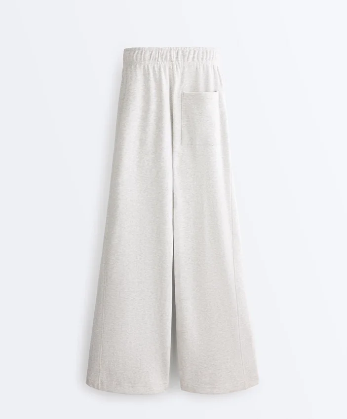 Pantalones rectos de algodón jaspeado Pantalones rectos de algodón jaspeado