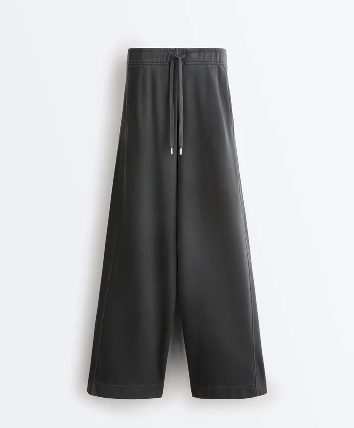 Pantalones rectos de mezcla de algodón y forro polar Pantalones rectos de mezcla de algodón y forro polar