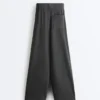 Pantalones rectos de mezcla de algodón y forro polar Pantalones rectos de mezcla de algodón y forro polar