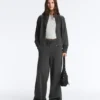 Pantalones rectos de mezcla de algodón y forro polar Pantalones rectos de mezcla de algodón y forro polar