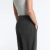 Pantalones rectos de mezcla de algodón y forro polar Pantalones rectos de mezcla de algodón y forro polar