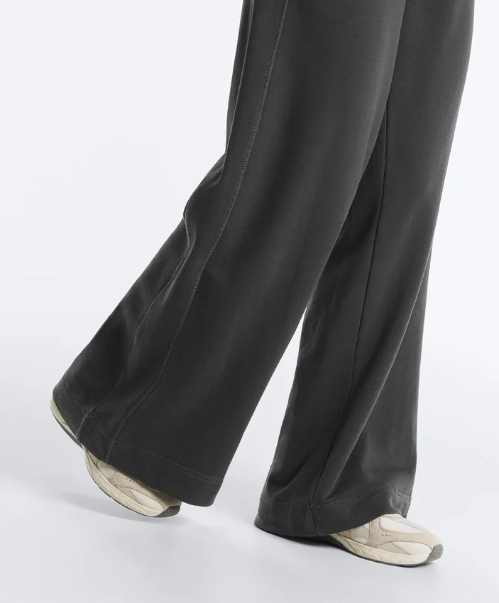 Pantalones rectos de mezcla de algodón y forro polar Pantalones rectos de mezcla de algodón y forro polar