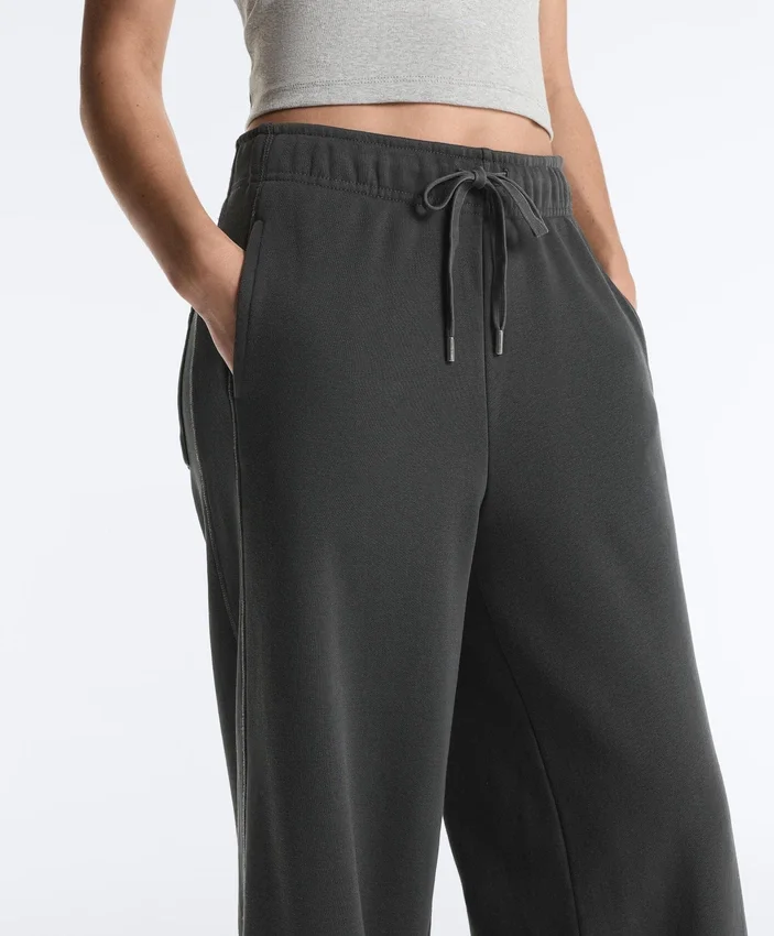 Pantalones rectos de mezcla de algodón y forro polar Pantalones rectos de mezcla de algodón y forro polar