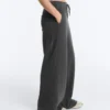 Pantalones rectos de mezcla de algodón y forro polar Pantalones rectos de mezcla de algodón y forro polar