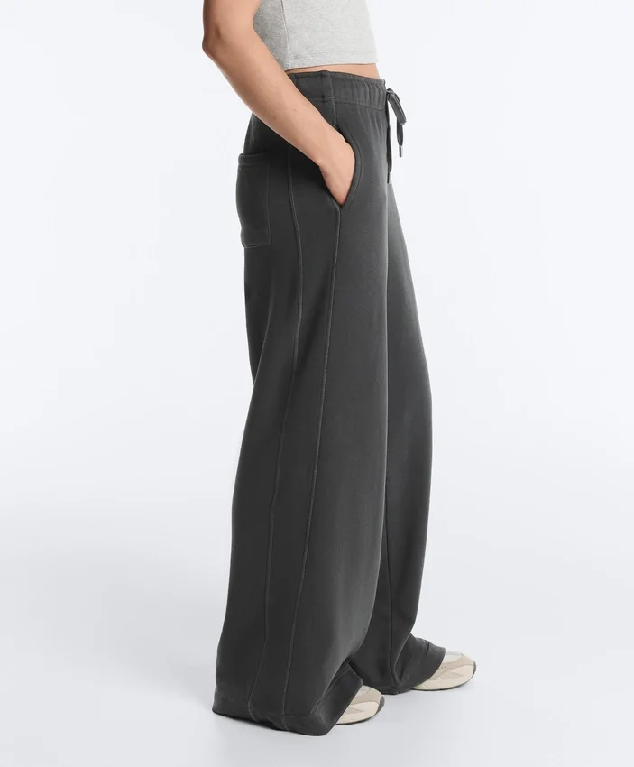 Pantalones rectos de mezcla de algodón y forro polar Pantalones rectos de mezcla de algodón y forro polar