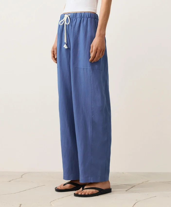 Pantalones rectos de mezcla de lyocell y 24 % de lino Pantalones rectos de mezcla de lyocell y 24 % de lino
