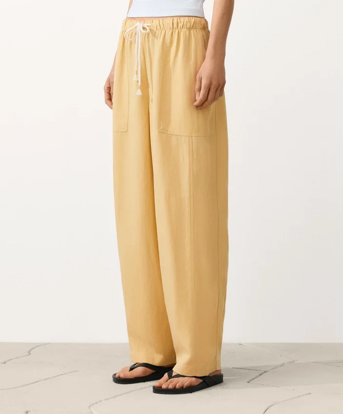 Pantalones rectos de mezcla de lyocell y 24 % de lino Pantalones rectos de mezcla de lyocell y 24 % de lino