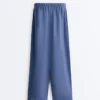 Pantalones rectos de mezcla de lyocell y 24 % de lino Pantalones rectos de mezcla de lyocell y 24 % de lino