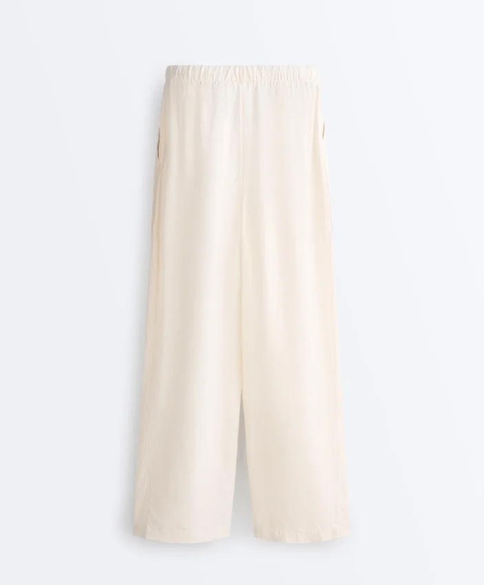 Pantalones rectos de mezcla de lyocell y 24 % de lino Pantalones rectos de mezcla de lyocell y 24 % de lino