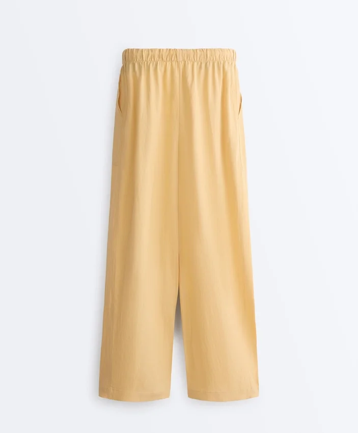 Pantalones rectos de mezcla de lyocell y 24 % de lino Pantalones rectos de mezcla de lyocell y 24 % de lino