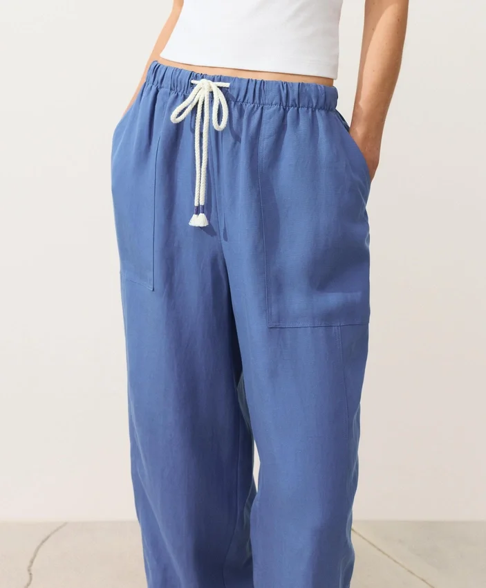 Pantalones rectos de mezcla de lyocell y 24 % de lino Pantalones rectos de mezcla de lyocell y 24 % de lino