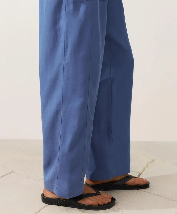 Pantalones rectos de mezcla de lyocell y 24 % de lino Pantalones rectos de mezcla de lyocell y 24 % de lino
