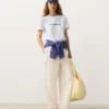 Pantalones rectos de mezcla de lyocell y 24 % de lino Pantalones rectos de mezcla de lyocell y 24 % de lino