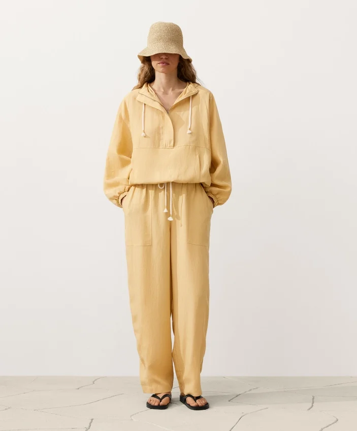 Pantalones rectos de mezcla de lyocell y 24 % de lino Pantalones rectos de mezcla de lyocell y 24 % de lino