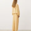 Pantalones rectos de mezcla de lyocell y 24 % de lino Pantalones rectos de mezcla de lyocell y 24 % de lino
