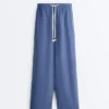 Pantalones rectos de mezcla de lyocell y 24 % de lino Pantalones rectos de mezcla de lyocell y 24 % de lino