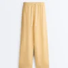 Pantalones rectos de mezcla de lyocell y 24 % de lino Pantalones rectos de mezcla de lyocell y 24 % de lino