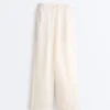 Pantalones rectos de mezcla de lyocell y 24 % de lino Pantalones rectos de mezcla de lyocell y 24 % de lino
