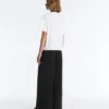 Pantalones rectos de mezcla de modal con pliegue lateral Pantalones rectos de mezcla de modal con pliegue lateral