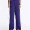 Pantalones rectos de pierna ancha con modal cepillado Pantalones rectos de pierna ancha con modal cepillado