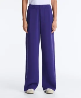 Pantalones rectos de pierna ancha con modal cepillado