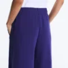 Pantalones rectos de pierna ancha con modal cepillado Pantalones rectos de pierna ancha con modal cepillado