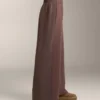 Pantalones rectos de pierna ancha con modal cepillado Pantalones rectos de pierna ancha con modal cepillado