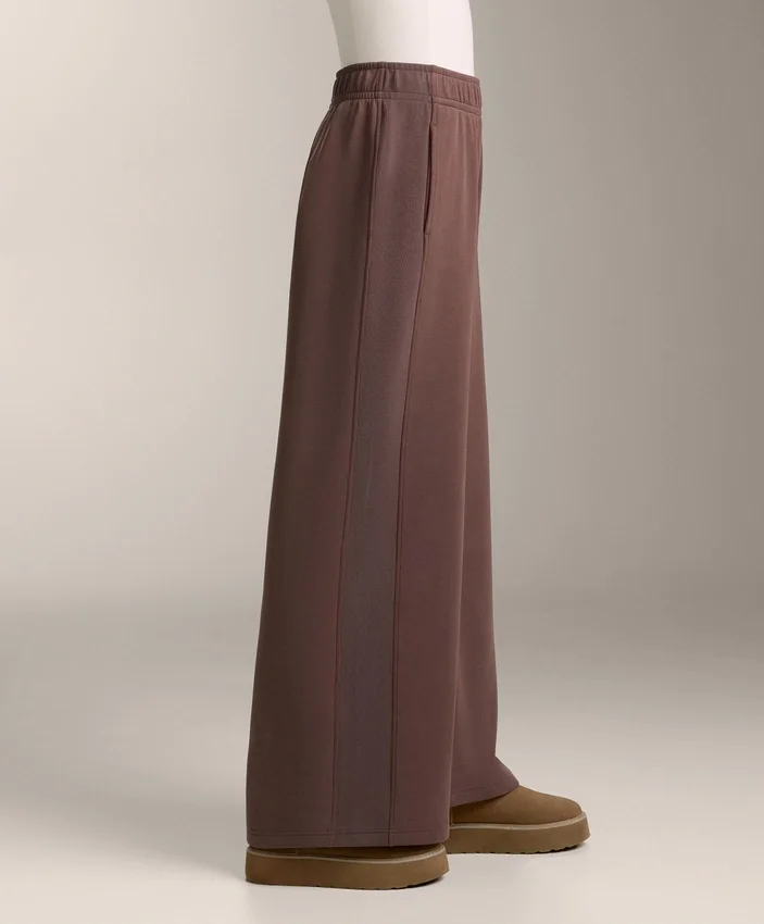 Pantalones rectos de pierna ancha con modal cepillado Pantalones rectos de pierna ancha con modal cepillado