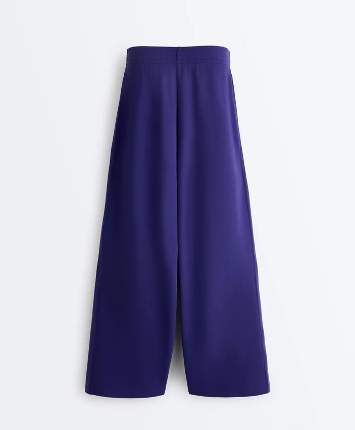 Pantalones rectos de pierna ancha con modal cepillado Pantalones rectos de pierna ancha con modal cepillado