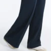 Pantalones rectos de piqué con ribetes de algodón y contraste Pantalones rectos de piqué con ribetes de algodón y contraste