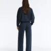 Pantalones rectos de piqué con ribetes de algodón y contraste Pantalones rectos de piqué con ribetes de algodón y contraste