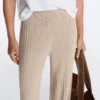 Pantalones rectos de punto acanalado Pantalones rectos de punto acanalado