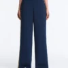 Pantalones rectos de sarga con cinta lateral